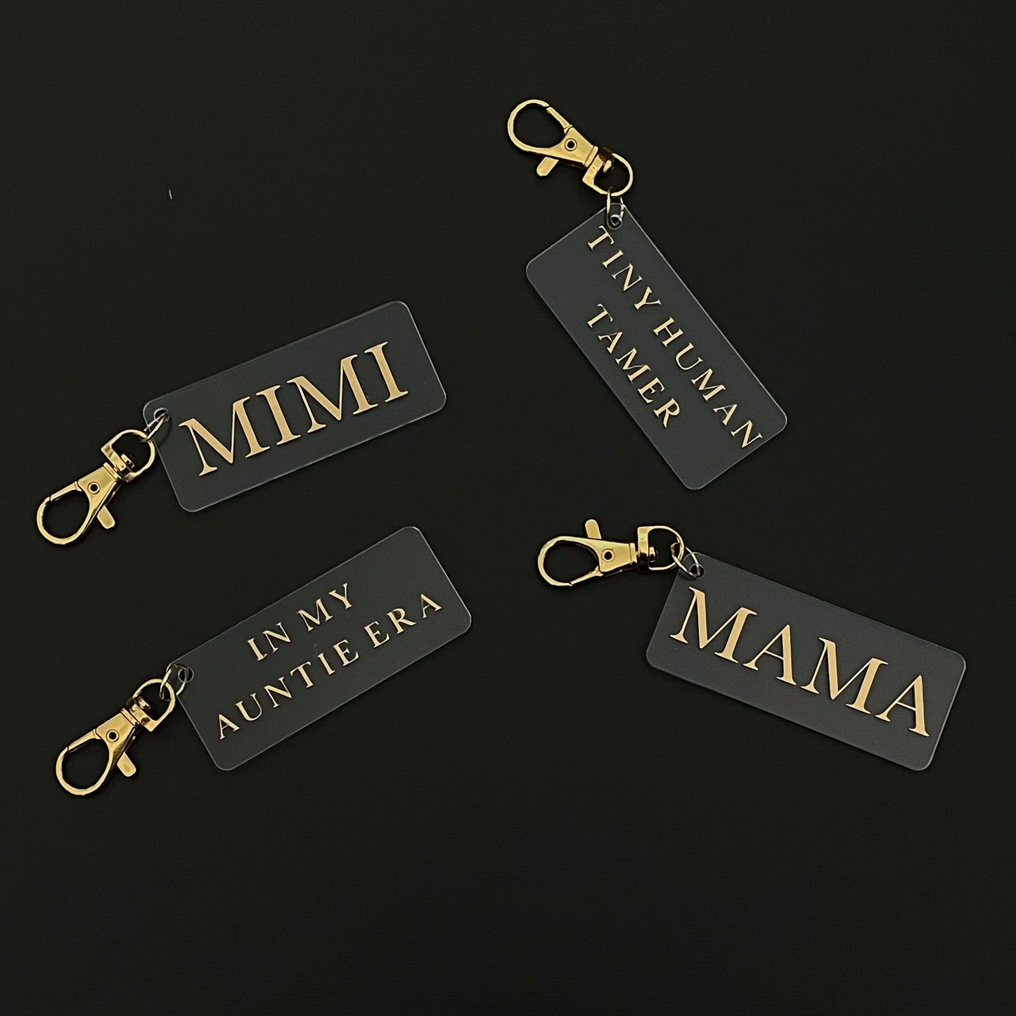 Acrylic and Gold Keychains