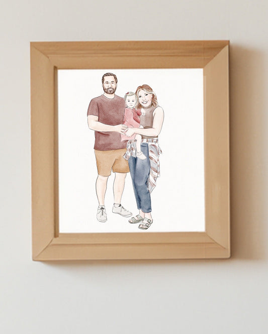 Watercolor Family Portrait Digital Download