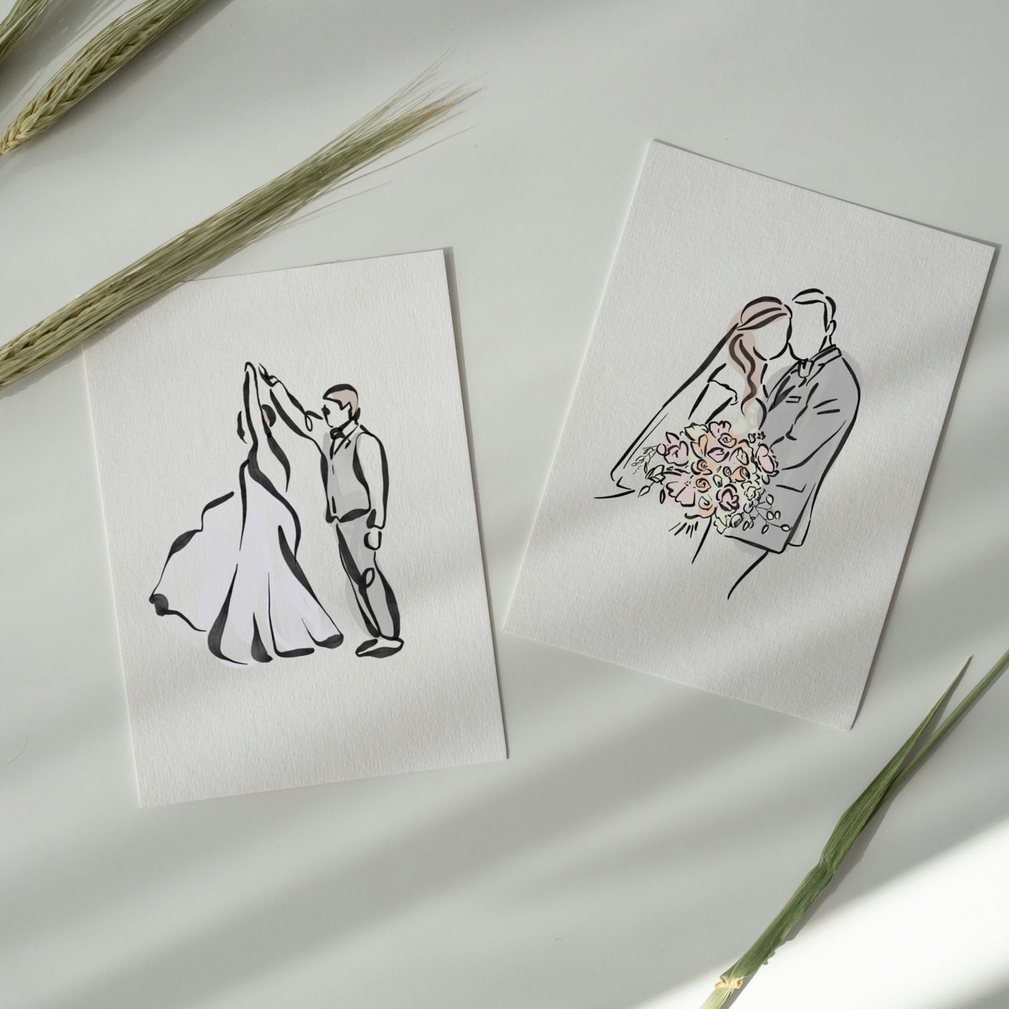 Minimalist Wedding Day Dancing Greeting Card