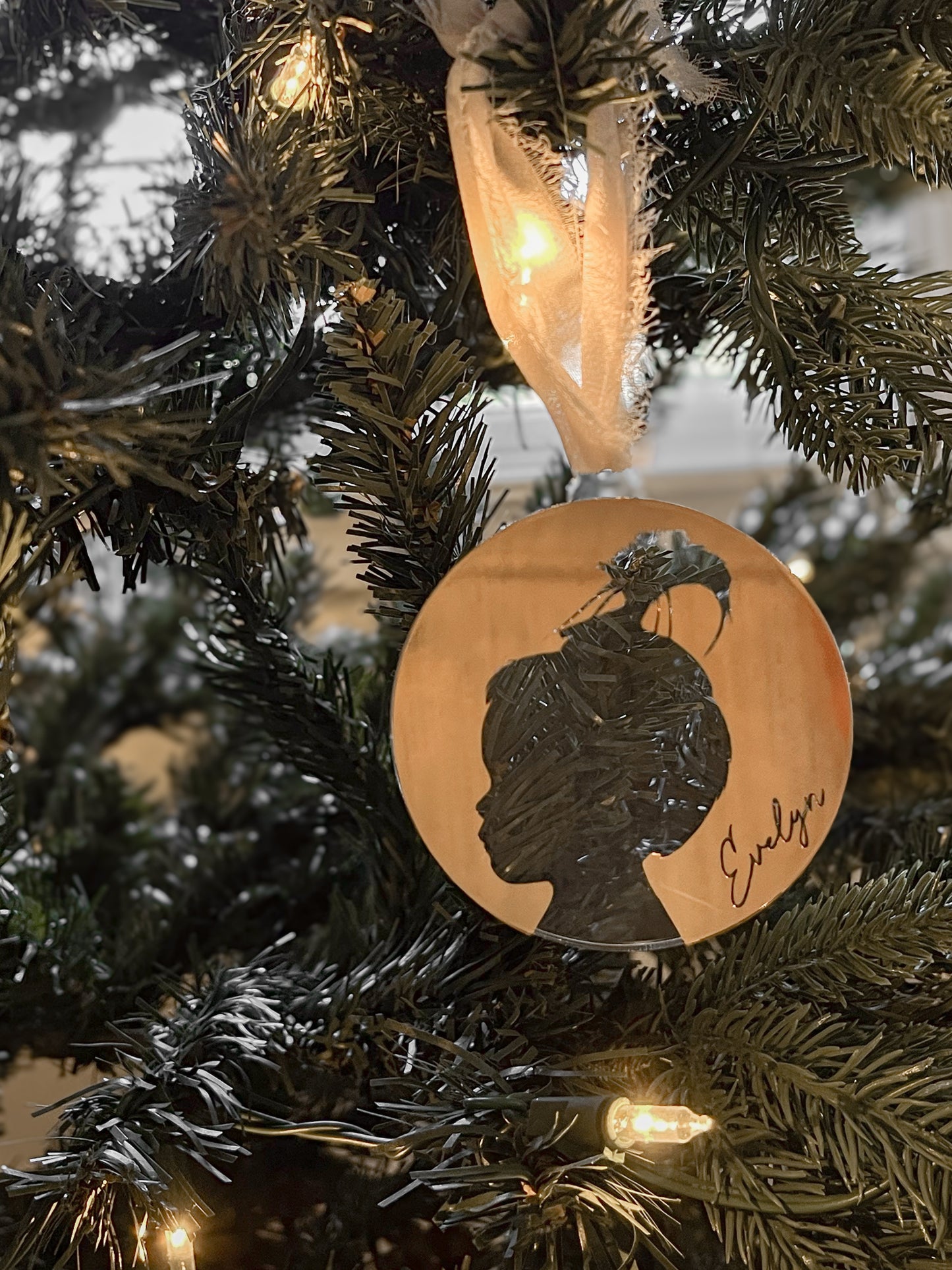 Side Portrait Acrylic Ornament Inverted