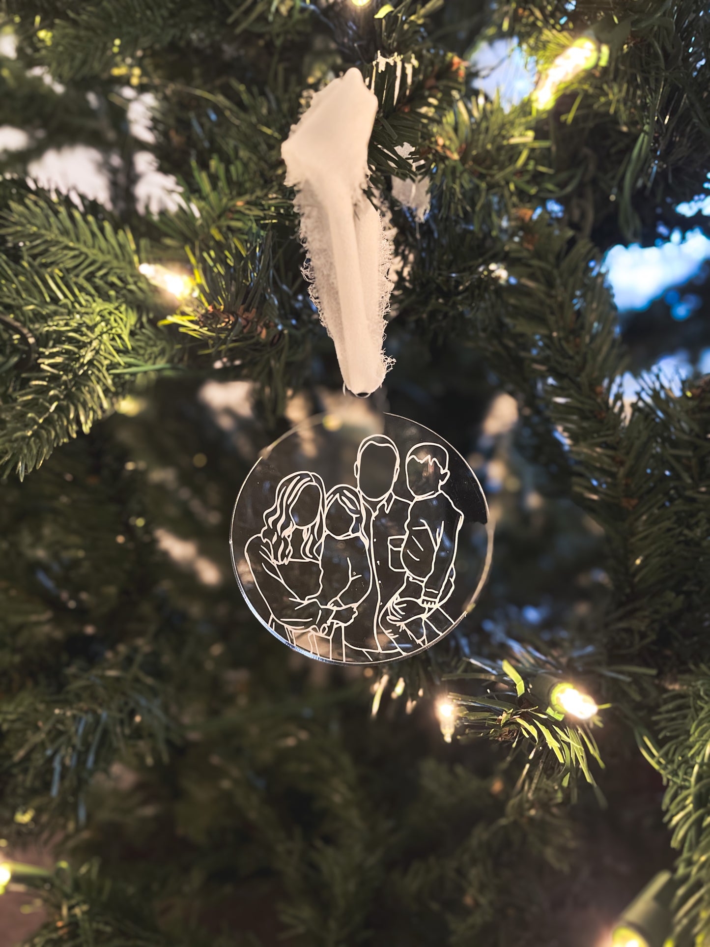 Custom Line Drawing Portrait Ornament