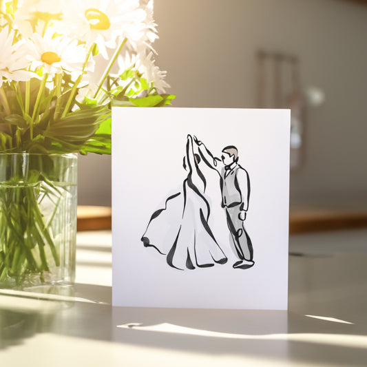 Minimalist Wedding Day Dancing Greeting Card